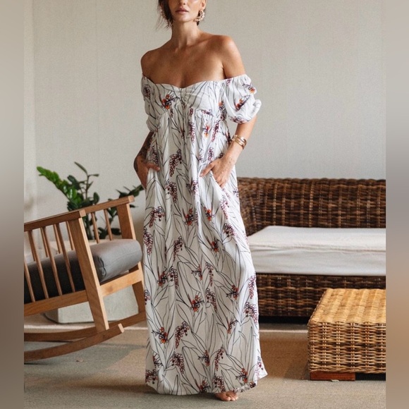 Ava Sky Dress Emma Vanilla Shell Ginger Size S - Picture 2 of 11